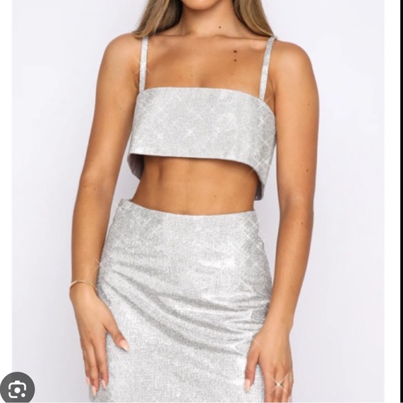 WHITE FOX BOUTIQUE | Sparkle Crop top - Picture 2 of 7